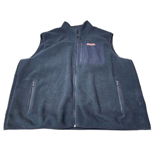 Vineyard Vines Martha's Vineyard Fleece Vest Men’s 3XB Navy Blue Full Zip - Picture 1 of 6